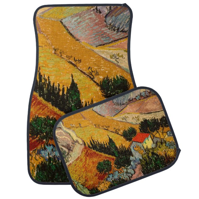 Vincent van Gogh - Landscape, House and Ploughman Car Floor Mat (Set)