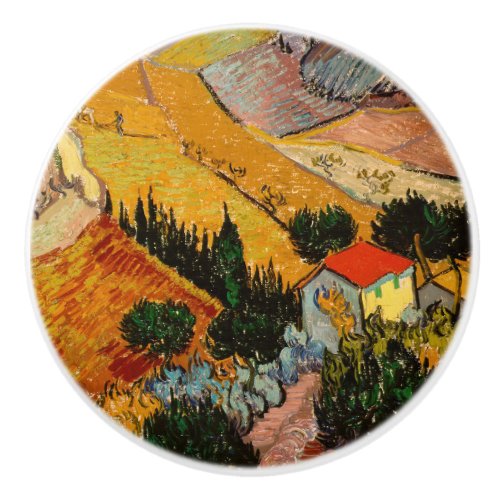 Vincent van Gogh _ Landscape House and Ploughman Ceramic Knob