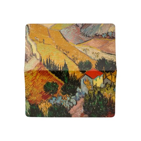 Vincent Van Gogh - Landscape, House And Ploughman Checkbook Cover