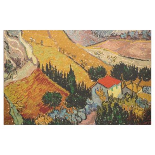 Vincent van Gogh _ Landscape House and Ploughman Fabric
