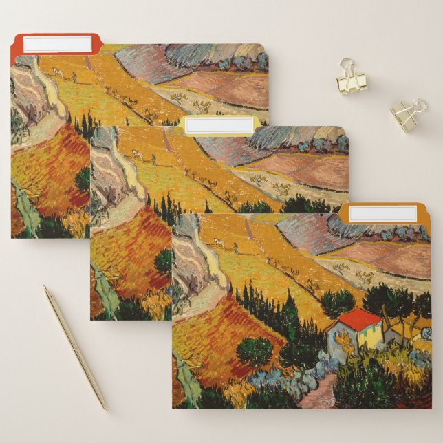 Vincent van Gogh - Landscape, House and Ploughman File Folder (Set)