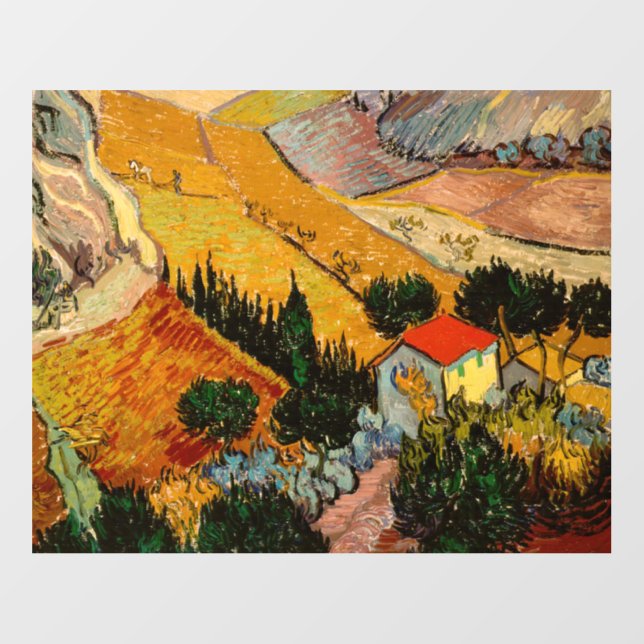 Vincent van Gogh - Landscape, House and Ploughman Floor Decals (Front)
