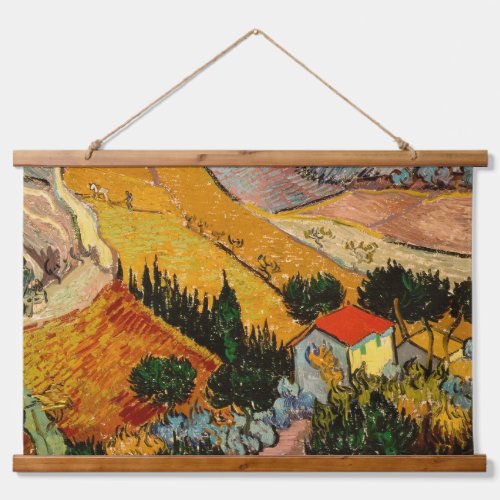 Vincent van Gogh _ Landscape House and Ploughman Hanging Tapestry
