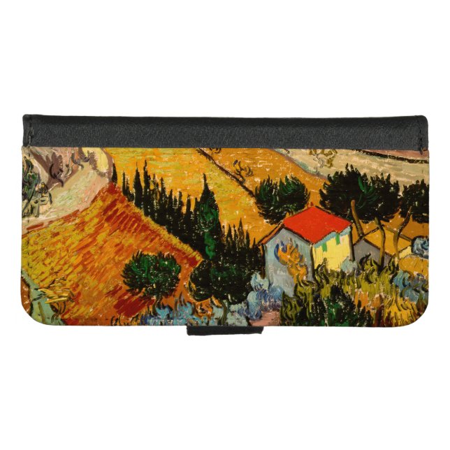 Vincent van Gogh - Landscape, House and Ploughman iPhone Wallet Case (Front (Horizontal))