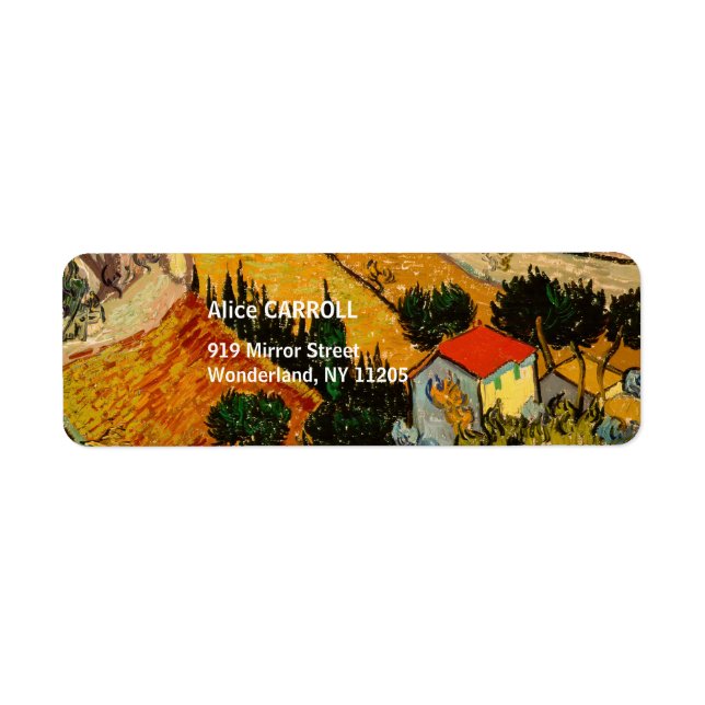 Vincent van Gogh - Landscape, House and Ploughman Label (Front)