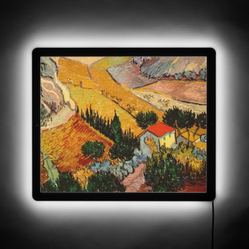 Vincent van Gogh _ Landscape House and Ploughman LED Sign