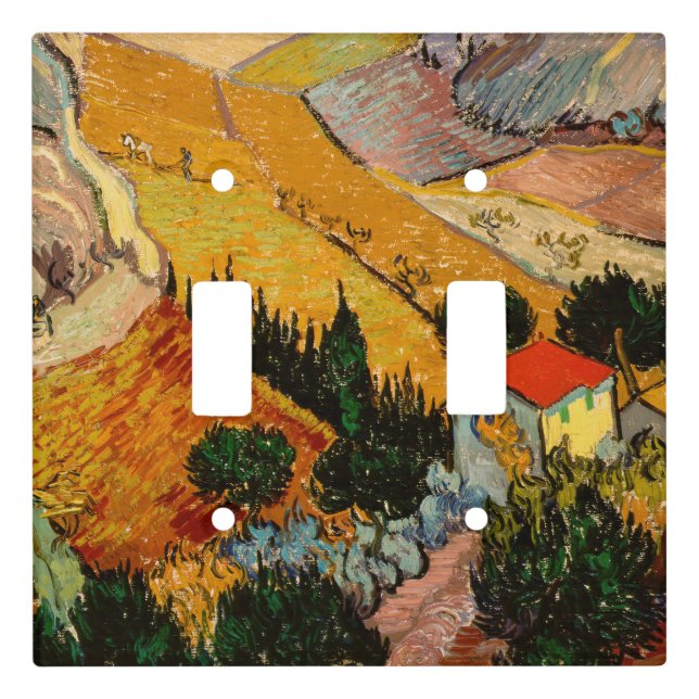 Vincent van Gogh - Landscape, House and Ploughman Light Switch Cover (Front)