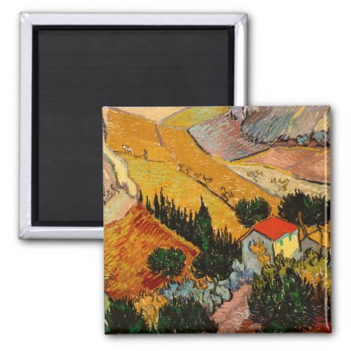 Vincent van Gogh _ Landscape House and Ploughman Magnet