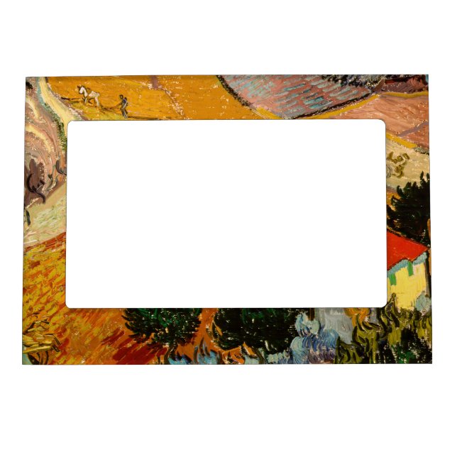 Vincent van Gogh - Landscape, House and Ploughman Magnetic Frame (Front)
