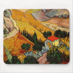 Vincent van Gogh - Landscape, House and Ploughman Mouse Pad