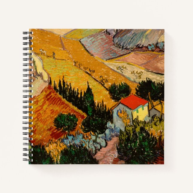 Vincent van Gogh - Landscape, House and Ploughman Notebook (Front)