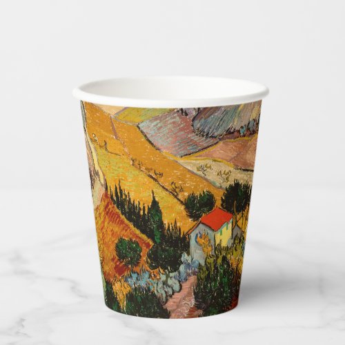 Vincent van Gogh _ Landscape House and Ploughman Paper Cups