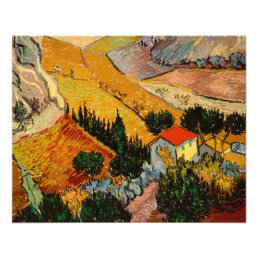 Vincent van Gogh - Landscape, House and Ploughman Photo Print