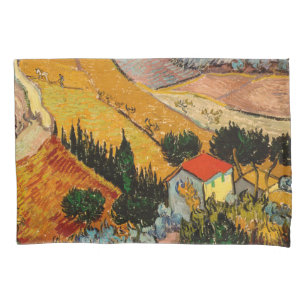 Vincent van Gogh - Landscape, House and Ploughman Pillow Case