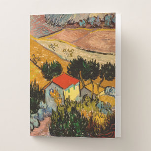 Vincent van Gogh - Landscape, House and Ploughman Pocket Folder