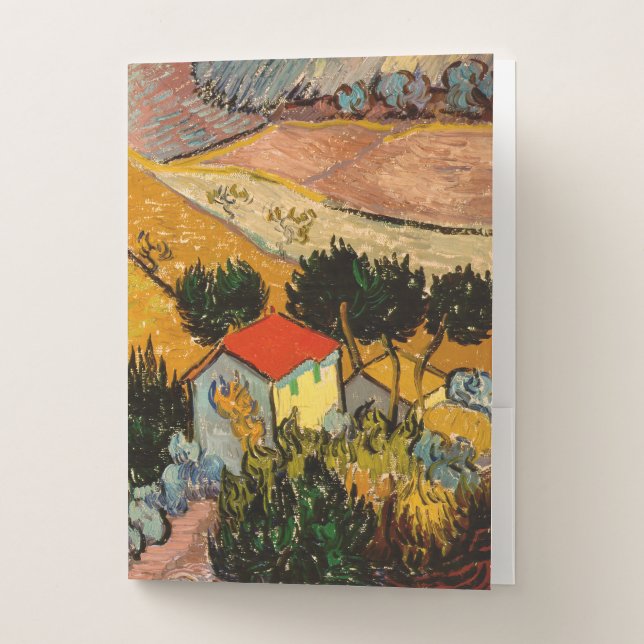 Vincent van Gogh - Landscape, House and Ploughman Pocket Folder (Front)