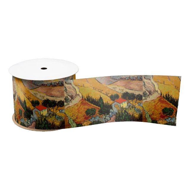 Vincent van Gogh - Landscape, House and Ploughman Satin Ribbon (Spool)