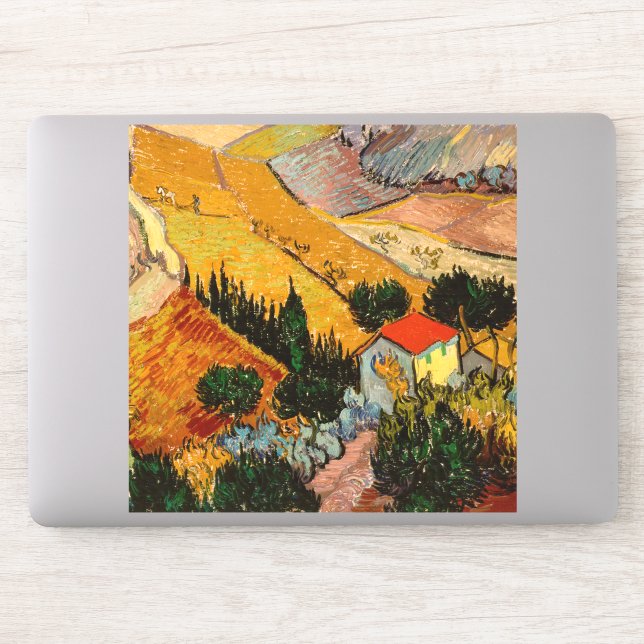 Vincent van Gogh - Landscape, House and Ploughman Sticker (Computer)