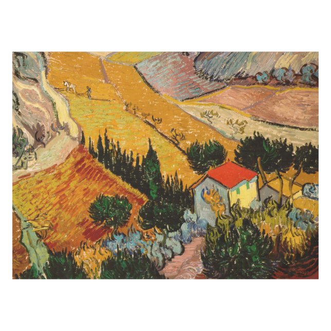 Vincent van Gogh - Landscape, House and Ploughman Tablecloth (Front (Horizontal))