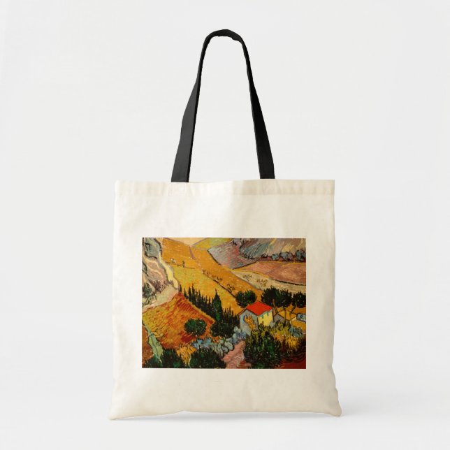Vincent van Gogh - Landscape, House and Ploughman Tote Bag (Front)