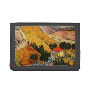 Vincent van Gogh - Landscape, House and Ploughman Tri-fold Wallet