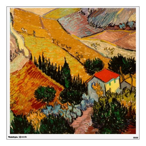 Vincent van Gogh _ Landscape House and Ploughman Wall Decal