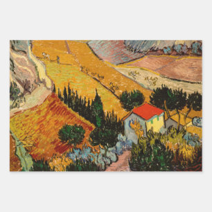 Vincent van Gogh - Landscape, House and Ploughman Wrapping Paper Sheets