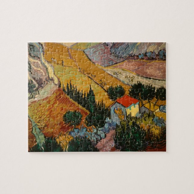 Vincent van Gogh | Landscape w/ House & Ploughman Jigsaw Puzzle (Horizontal)
