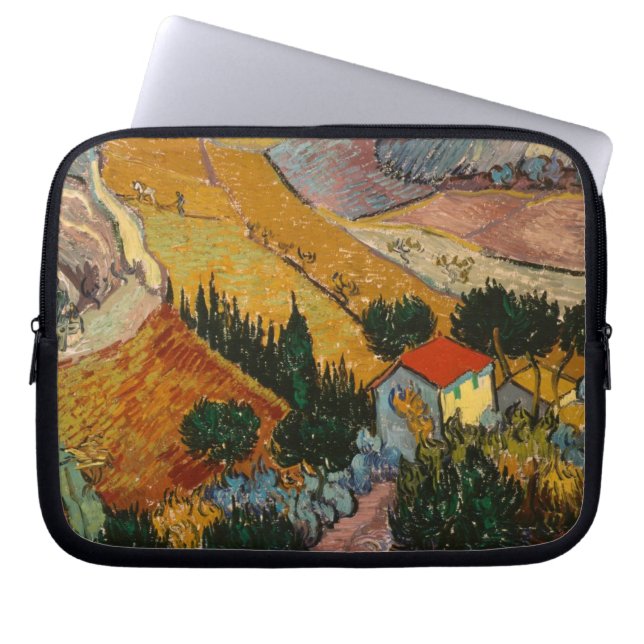 Vincent van Gogh | Landscape w/ House & Ploughman Laptop Sleeve (Front)