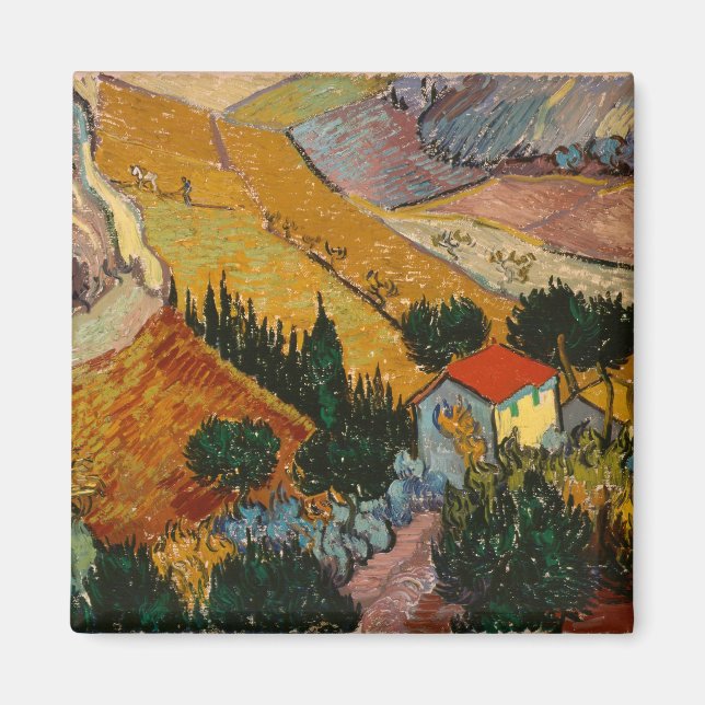 Vincent van Gogh | Landscape w/ House & Ploughman Magnet (Front)