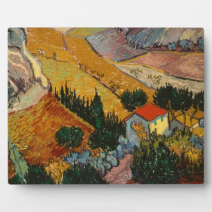 Vincent van Gogh Landscape w/ House & Ploughman Plaque