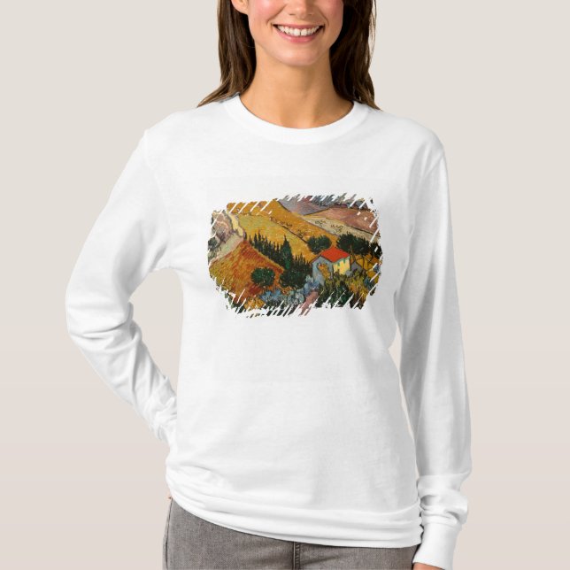 Vincent van Gogh | Landscape w/ House & Ploughman T-Shirt (Front)