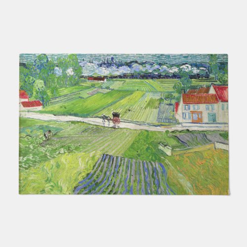 Vincent van Gogh _ Landscape with Carriage  Train Doormat