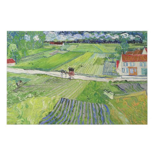 Vincent van Gogh _ Landscape with Carriage  Train Faux Canvas Print