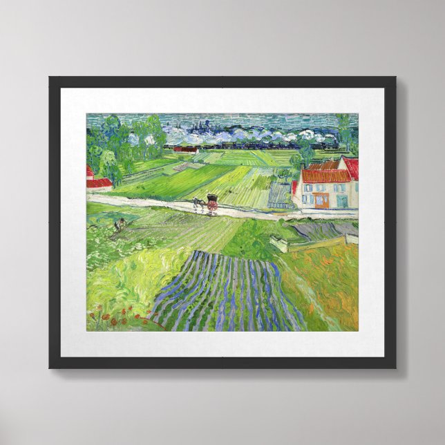 Vincent van Gogh - Landscape with Carriage & Train Framed Art (Framed Front)