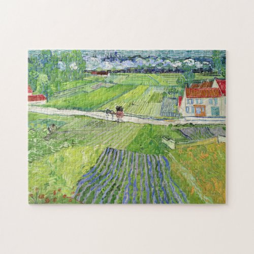Vincent van Gogh _ Landscape with Carriage  Train Jigsaw Puzzle