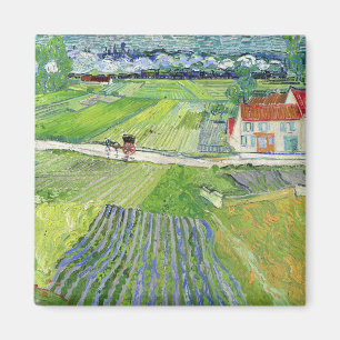 Vincent van Gogh - Landscape with Carriage & Train Magnet
