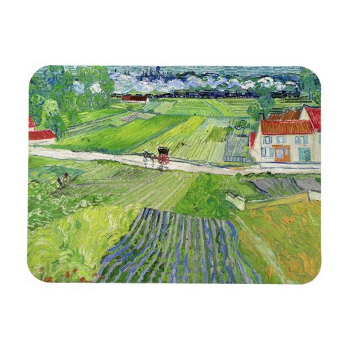 Vincent van Gogh _ Landscape with Carriage  Train Magnet