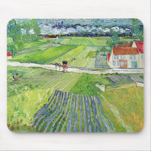 Vincent van Gogh _ Landscape with Carriage  Train Mouse Pad