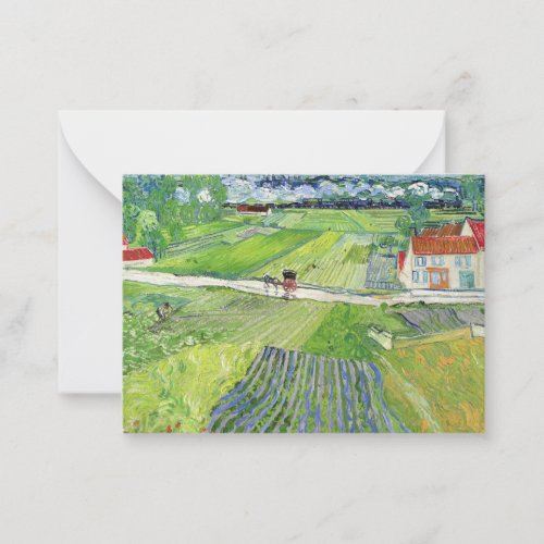 Vincent van Gogh _ Landscape with Carriage  Train Note Card