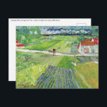 Vincent van Gogh - Landscape with Carriage & Train Postcard<br><div class="desc">Landscape with a Carriage and a Train - Vincent van Gogh,  Oil on Canvas,  1890,  Auvers</div>