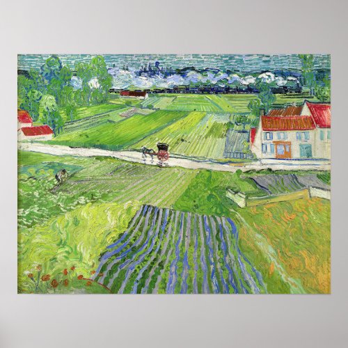 Vincent van Gogh _ Landscape with Carriage  Train Poster