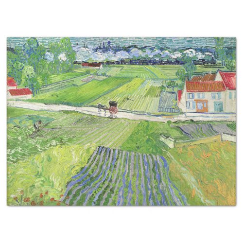 Vincent van Gogh _ Landscape with Carriage  Train Tissue Paper