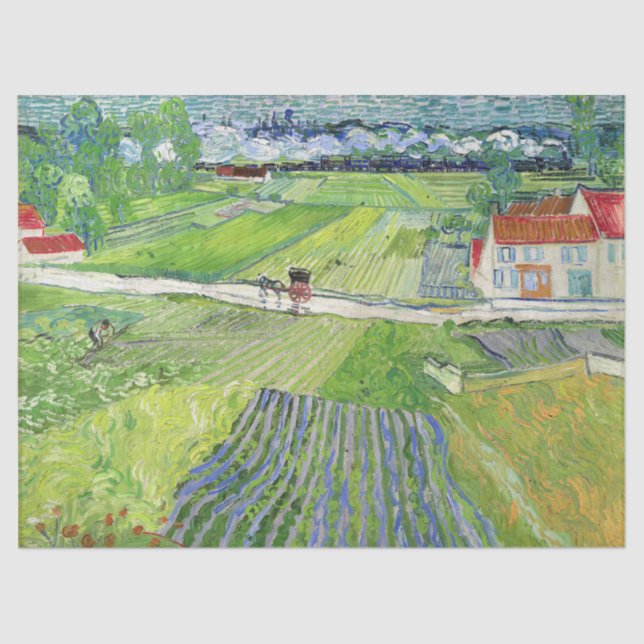 Vincent van Gogh - Landscape with Carriage & Train Tissue Paper (Front)