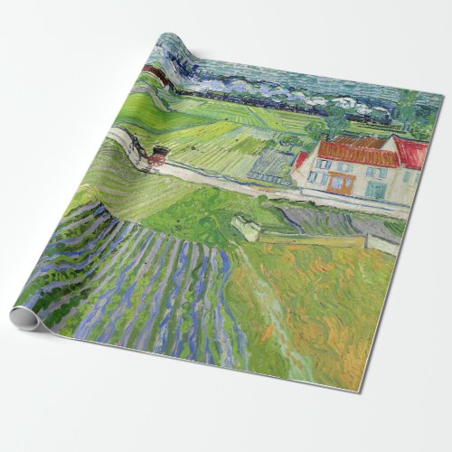 Vincent van Gogh _ Landscape with Carriage  Train Wrapping Paper