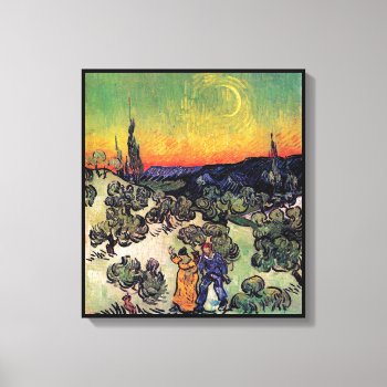 Vincent Van Gogh - Landscape With Couple Fine Art Canvas Print by ArtLoversCafe at Zazzle