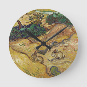 Vincent van Gogh - Landscape with Rabbits Round Clock