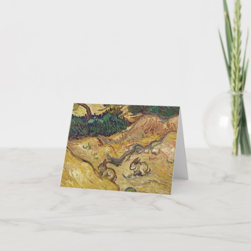 Vincent van Gogh _ Landscape with Rabbits Thank You Card