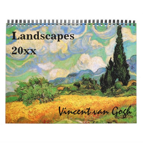 Vincent van Gogh Landscapes Vintage Fine Art Calendar