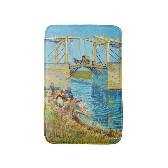Vincent van Gogh - Langlois Bridge at Arles #1 Bath Mat (Front Vertical)